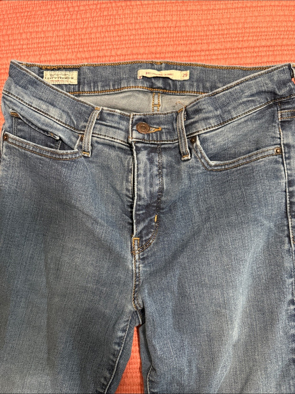 Levi's light blue denim shaping jeans